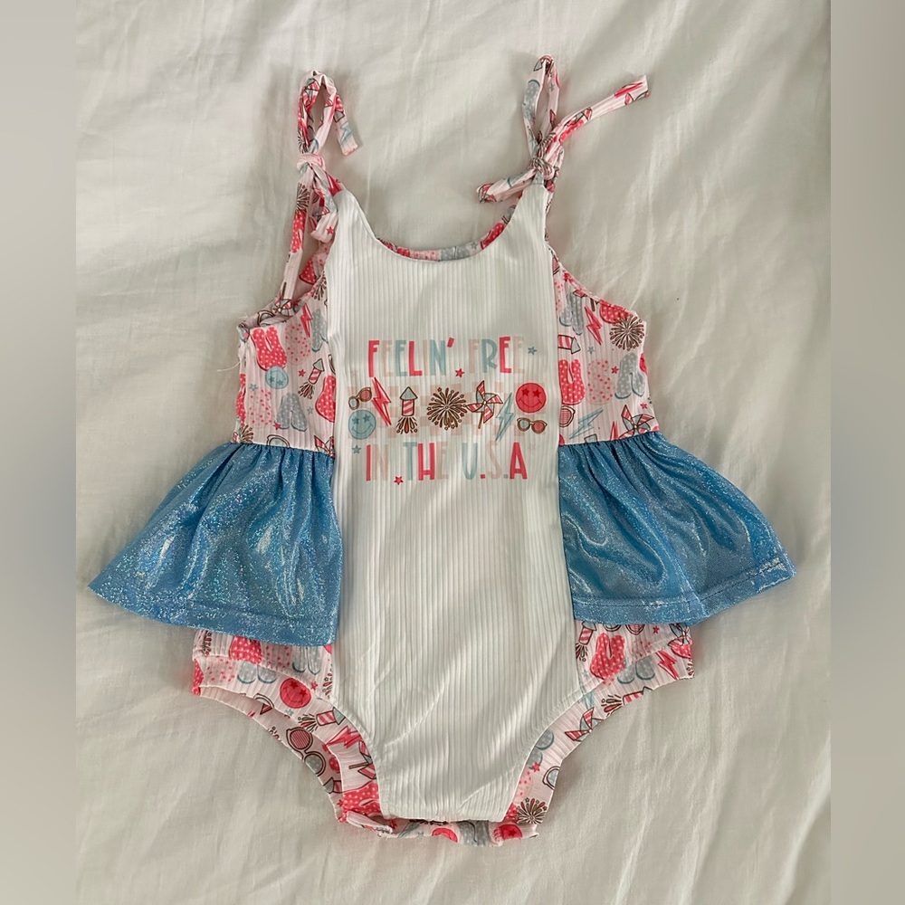 Feelin’ Free in the USA Bubble Romper - Patriotic, July 4th, USA, NWOT, Toddler